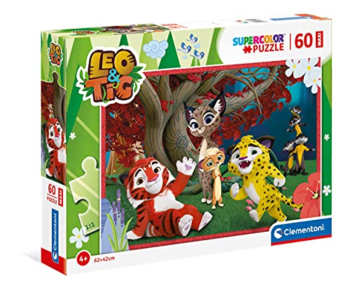 Clementoni - 26104 - Supercolor Puzzle Leo & Tig - Puzzle 60 Teile Ab 4 Jahren, buntes Kinderpuzzle mit besonderer Leuchtkraft & Farbintensität, Geschicklichkeitsspiel für Kinder Clementoni - 26104 - Supercolor Puzzle Leo & Tig - Puzzle 60 Teile Ab 4 Jahren, buntes Kinderpuzzle mit besonderer Leuchtkraft & Farbintensität, Geschicklichkeitsspiel für Kinder von Clementoni