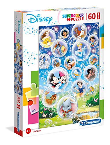 Clementoni 26448 Maxi Disney Classic – Puzzle 60 Teile ab 4 Jahren, farbenfrohes Kinderpuzzle mit extra großen Puzzleteilen, Geschicklichkeitsspiel für Kinder von Clementoni