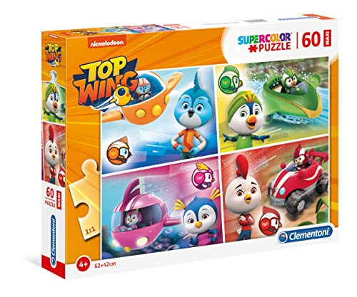 Clementoni 26453 Maxi Top Wing – Puzzle 60 Teile ab 4 Jahren, farbenfrohes Kinderpuzzle mit extra großen Puzzleteilen, Geschicklichkeitsspiel für Kinder von Clementoni