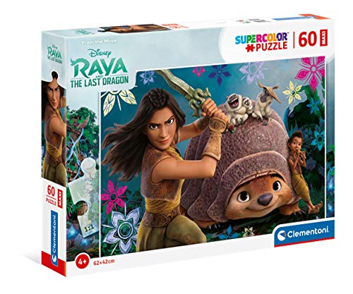 Clementoni 26459 Maxi Raya and the last dragon – Puzzle 60 Teile ab 4 Jahren, farbenfrohes Kinderpuzzle mit extra großen Puzzleteilen, Geschicklichkeitsspiel für Kinder von Clementoni