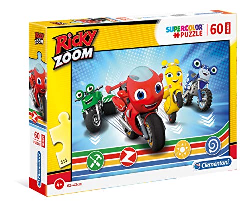 Clementoni 26462 Maxi Ricky Zoom – Puzzle 60 Teile ab 4 Jahren, farbenfrohes Kinderpuzzle mit extra großen Puzzleteilen, Geschicklichkeitsspiel für Kinder von Clementoni