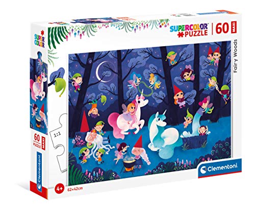 Clementoni 26468 Maxi Zauberwald – Puzzle 60 Teile ab 4 Jahren, farbenfrohes Kinderpuzzle mit extra großen Puzzleteilen, Geschicklichkeitsspiel für Kinder von Clementoni