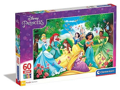 Clementoni 26471 Maxi Princess – Puzzle 60 Teile ab 4 Jahren, farbenfrohes Kinderpuzzle mit extra großen Puzzleteilen, Geschicklichkeitsspiel für Kinder von Clementoni