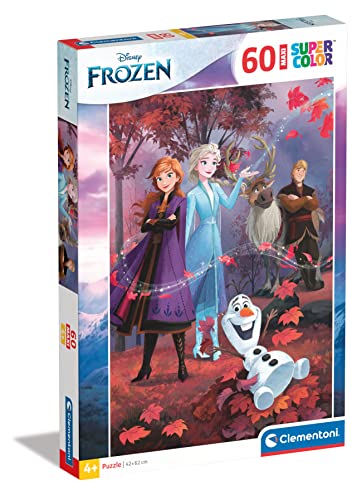 Clementoni 26474 Supercolor Disney Frozen-Puzzle 60 Maxi Teile Ab 4 Jahren, Buntes Kinderpuzzle Mit Besonderer Leuchtkraft & Farbintensität, Geschicklichkeitsspiel Für Kinder von Clementoni