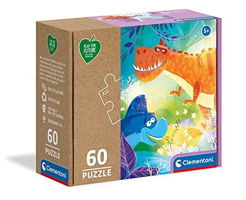 Clementoni 26998 Play for Future Freaky Friends – Puzzle 60 Teile ab 5 Jahren, Kinderpuzzle aus recyceltem & recycelbarem Material, Denkspiel für Kinder von Clementoni