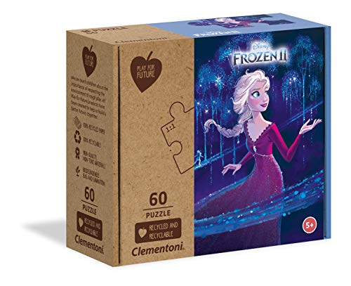 Clementoni 27001 Play for Future Frozen 2 – Puzzle 60 Teile ab 5 Jahren, Kinderpuzzle aus recyceltem & recycelbarem Material, Denkspiel für Kinder von Clementoni
