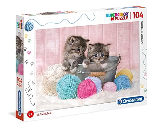 Clementoni 27115 Supercolor Süße Kätzchen – Puzzle 104 Teile ab 6 Jahren, buntes Kinderpuzzle mit besonderer Leuchtkraft & Farbintensität, Geschicklichkeitsspiel für Kinder Clementoni 27115 Supercolor Süße Kätzchen – Puzzle 104 Teile ab 6 Jahren, buntes Kinderpuzzle mit besonderer Leuchtkraft & Farbintensität, Geschicklichkeitsspiel für Kinder von Clementoni