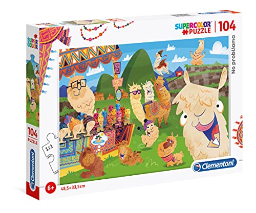 Clementoni 27279 Supercolor Lama – Puzzle 104 Teile ab 6 Jahren, buntes Kinderpuzzle mit besonderer Leuchtkraft & Farbintensität, Geschicklichkeitsspiel für Kinder Clementoni 27279 Supercolor Lama – Puzzle 104 Teile ab 6 Jahren, buntes Kinderpuzzle mit besonderer Leuchtkraft & Farbintensität, Geschicklichkeitsspiel für Kinder von Clementoni