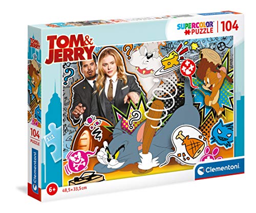 Clementoni 27515 Supercolor Tom & Jerry – Puzzle 104 Teile ab 6 Jahren, buntes Kinderpuzzle mit besonderer Leuchtkraft & Farbintensität, Geschicklichkeitsspiel für Kinder Clementoni 27515 Supercolor Tom & Jerry – Puzzle 104 Teile ab 6 Jahren, buntes Kinderpuzzle mit besonderer Leuchtkraft & Farbintensität, Geschicklichkeitsspiel für Kinder von Clementoni