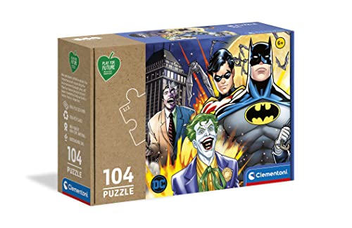 Clementoni 27526 Play for Future Batman – Puzzle 104 Teile ab 6 Jahren, Kinderpuzzle aus recyceltem & recycelbarem Material, Denkspiel für Kinder von Clementoni