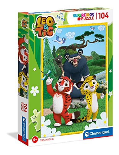 Clementoni - 27547 - Supercolor Puzzle Leo & Tig - Puzzle 104 Teile Ab 6 Jahren, buntes Kinderpuzzle mit besonderer Leuchtkraft & Farbintensität, Geschicklichkeitsspiel für Kinder Clementoni - 27547 - Supercolor Puzzle Leo & Tig - Puzzle 104 Teile Ab 6 Jahren, buntes Kinderpuzzle mit besonderer Leuchtkraft & Farbintensität, Geschicklichkeitsspiel für Kinder von Clementoni