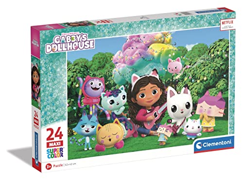 Clementoni Dreamworks Gabby's Dollhouse - Puzzle mit 24 Maxi-Teilen für Kinder ab 3 Jahren, Buntes Kinderpuzzle mit besonderer Leuchtkraft, 28520 von Clementoni von Clementoni