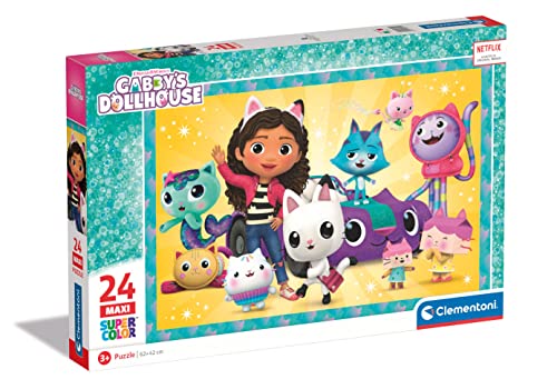 Clementoni Dreamworks Gabby's Dollhouse - Puzzle mit 24 Maxi-Teilen für Kinder ab 3 Jahren, Buntes Kinderpuzzle mit besonderer Leuchtkraft, 28521 von Clementoni von Clementoni
