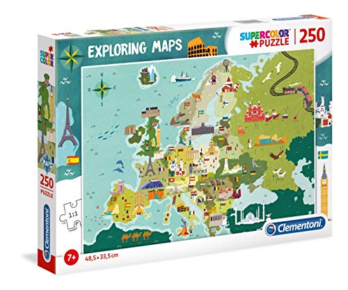 Clementoni 29062 Supercolor Berühmte Orte Europas – Puzzle 250 Teile ab 7 Jahren, buntes Kinderpuzzle mit besonderer Leuchtkraft & Farbintensität, Geschicklichkeitsspiel für Kinder Clementoni 29062 Supercolor Berühmte Orte Europas – Puzzle 250 Teile ab 7 Jahren, buntes Kinderpuzzle mit besonderer Leuchtkraft & Farbintensität, Geschicklichkeitsspiel für Kinder von Clementoni