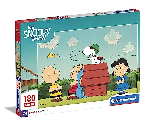 Clementoni 29065 Supercolor Peanuts-Puzzle 180 Teile Ab 7 Jahren, Buntes Kinderpuzzle Mit Besonderer Leuchtkraft & Farbintensität, Geschicklichkeitsspiel Für Kinder von Clementoni