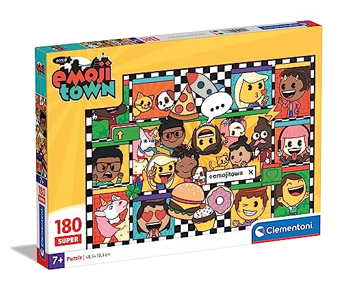 Clementoni 29066 Supercolor Emoji-Puzzle 180 Teile Ab 7 Jahren, Buntes Kinderpuzzle Mit Besonderer Leuchtkraft & Farbintensität, Geschicklichkeitsspiel Für Kinder von Clementoni