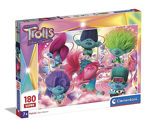 Clementoni - 29069 - Supercolor Puzzle - Trolls 3 - Puzzle 180 Teile Ab 7 Jahren, Buntes Kinderpuzzle Mit Besonderer Leuchtkraft & Farbintensität, Geschicklichkeitsspiel Für Kinder Clementoni - 29069 - Supercolor Puzzle - Trolls 3 - Puzzle 180 Teile Ab 7 Jahren, Buntes Kinderpuzzle Mit Besonderer Leuchtkraft & Farbintensität, Geschicklichkeitsspiel Für Kinder von Clementoni