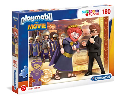 Clementoni 29162 Playmobil-Supercolor Puzzle 180 Teile, für Kinder ab 7 Jahre, Mehrfarben von Clementoni