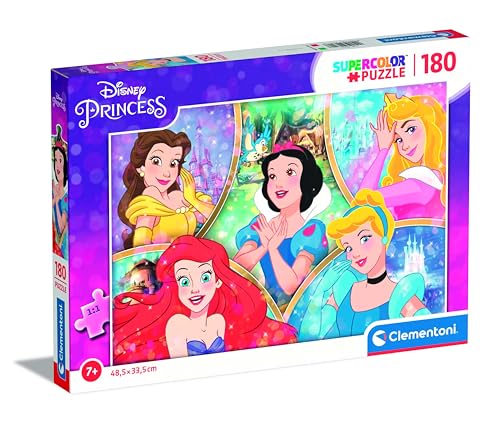Clementoni 29311 Supercolor Princess – Puzzle 180 Teile ab 7 Jahren, buntes Kinderpuzzle mit besonderer Leuchtkraft & Farbintensität, Geschicklichkeitsspiel für Kinder Clementoni 29311 Supercolor Princess – Puzzle 180 Teile ab 7 Jahren, buntes Kinderpuzzle mit besonderer Leuchtkraft & Farbintensität, Geschicklichkeitsspiel für Kinder von Clementoni