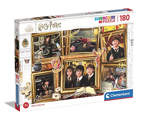 Clementoni 29781 Supercolor Harry Potter-Puzzle 180 Teile Ab 7 Jahren, Buntes Kinderpuzzle Mit Besonderer Leuchtkraft & Farbintensität, Geschicklichkeitsspiel Für Kinder, Mehrfarbig von Clementoni