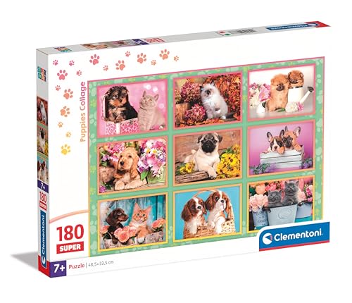 Clementoni Supercolor Puppies Collage Puzzle - Puzzle 180 Teile ab 7 Jahren - buntes Kinderpuzzle mit besonderer Leuchtkraft & Farbintensität - Geschicklichkeitsspiel für Kinder 29788 Clementoni Supercolor Puppies Collage Puzzle - Puzzle 180 Teile ab 7 Jahren - buntes Kinderpuzzle mit besonderer Leuchtkraft & Farbintensität - Geschicklichkeitsspiel für Kinder 29788 von Clementoni