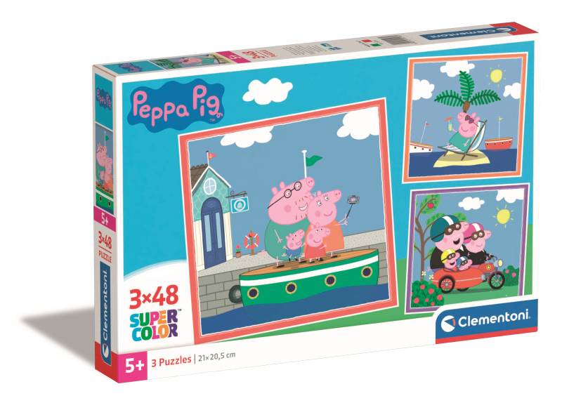 Clementoni 3 Puzzles - Peppa Wutz 48 Teile Puzzle Clementoni-25293 von Clementoni