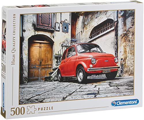 Clementoni 30575 Fiat 500 – Puzzle 500 Teile, Geschicklichkeitsspiel für die ganze Familie, farbenfrohes Legespiel, Erwachsenenpuzzle ab 9 Jahren von Clementoni