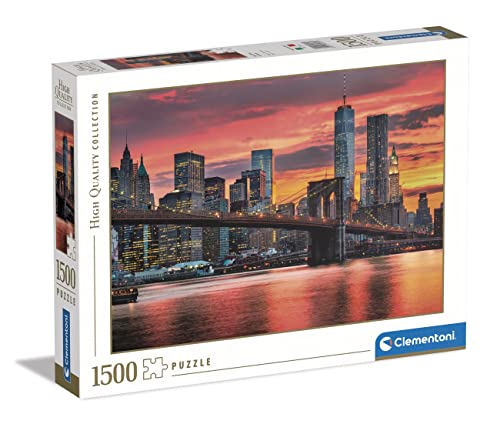 Clementoni 31693 Collection-East River at Dusk, Puzzle 1500 Teile Für Erwachsene Und Kinder 10 Jahren, Geschicklichkeitsspiel Für Die Ganze Familie, Mehrfarbig von Clementoni