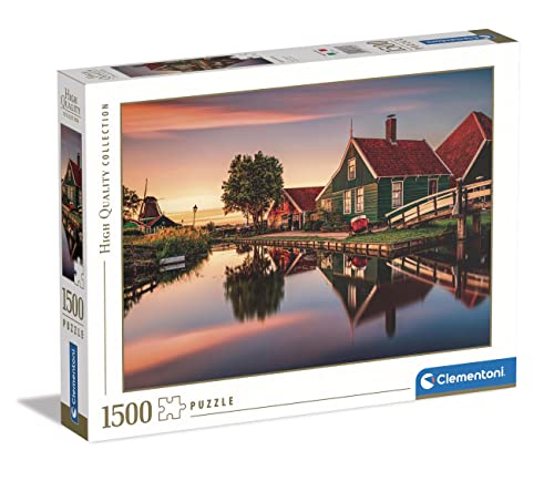 Clementoni 31696 Italy Collection-Zaanse Schans, Puzzle 1500 Teile Für Erwachsene Und Kinder 10 Jahren, Geschicklichkeitsspiel Für Die Ganze Familie, Mehrfarbig von Clementoni