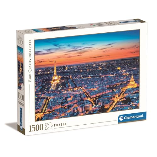 Clementoni 31815 Blick auf Paris – Puzzle 1500 Teile ab 9 Jahren, buntes Erwachsenenpuzzle mit kräftigen Farben, Geschicklichkeitsspiel für die ganze Familie, schöne Geschenkidee von Clementoni