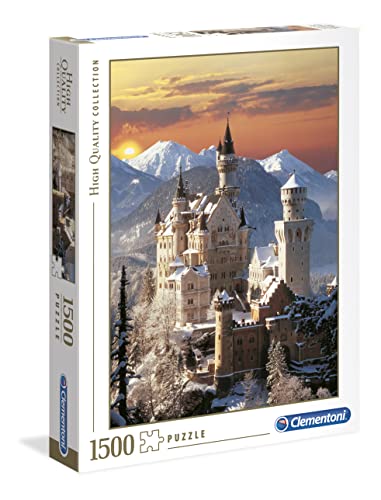 Clementoni 31925 Neuschwanstein – Puzzle 1500 Teile ab 9 Jahren, buntes Erwachsenenpuzzle mit kräftigen Farben, Geschicklichkeitsspiel für die ganze Familie, schöne Geschenkidee von Clementoni