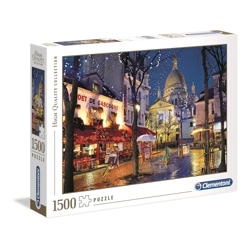 Clementoni 31999 Paris Montmartre – Puzzle 1500 Teile ab 9 Jahren, buntes Erwachsenenpuzzle mit kräftigen Farben, Geschicklichkeitsspiel für die ganze Familie, schöne Geschenkidee von Clementoni