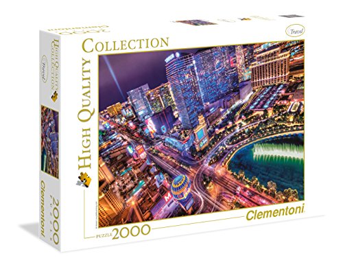 Clementoni 32555 Las Vegas – Puzzle 2000 Teile ab 9 Jahren, buntes Erwachsenenpuzzle mit kräftigen Farben, Geschicklichkeitsspiel für die ganze Familie, schöne Geschenkidee von Clementoni