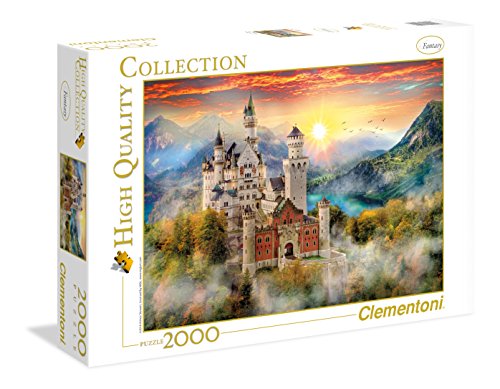 Clementoni 32559 Neuschwanstein – Puzzle 2000 Teile ab 9 Jahren, buntes Erwachsenenpuzzle mit kräftigen Farben, Geschicklichkeitsspiel für die ganze Familie, schöne Geschenkidee von Clementoni