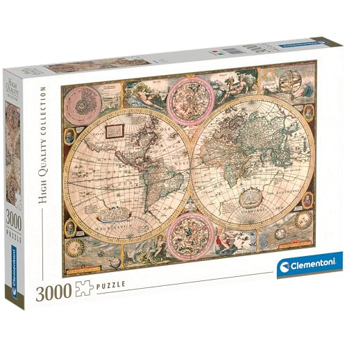 Clementoni 33531 Alte Karte – Puzzle 3000 Teile ab 9 Jahren, buntes Erwachsenenpuzzle mit kräftigen Farben, Geschicklichkeitsspiel für die ganze Familie, schöne Geschenkidee von Clementoni