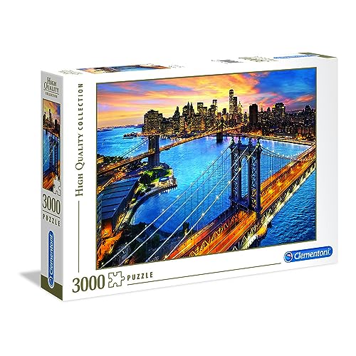 Clementoni 33546 New York – Puzzle 3000 Teile ab 9 Jahren, buntes Erwachsenenpuzzle mit kräftigen Farben, Geschicklichkeitsspiel für die ganze Familie, schöne Geschenkidee von Clementoni