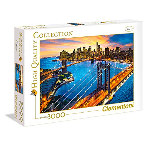 Clementoni 33546 New York – Puzzle 3000 Teile ab 9 Jahren, buntes Erwachsenenpuzzle mit kräftigen Farben, Geschicklichkeitsspiel für die ganze Familie, schöne Geschenkidee von Clementoni