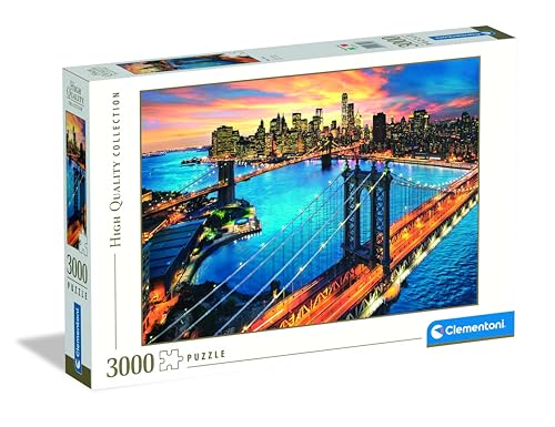 Clementoni 33546 New York – Puzzle 3000 Teile ab 9 Jahren, buntes Erwachsenenpuzzle mit kräftigen Farben, Geschicklichkeitsspiel für die ganze Familie, schöne Geschenkidee von Clementoni