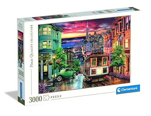 Clementoni 33547 San Francisco – Puzzle 3000 Teile ab 9 Jahren, buntes Erwachsenenpuzzle mit kräftigen Farben, Geschicklichkeitsspiel für die ganze Familie, schöne Geschenkidee von Clementoni