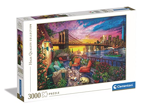 Clementoni 33552 Italy Collection-Manhattan Balcony Sunset, Puzzle 3000 Teile Für Erwachsene Und Kinder 10 Jahren, Geschicklichkeitsspiel Für Die Ganze Familie, Mehrfarbig von Clementoni