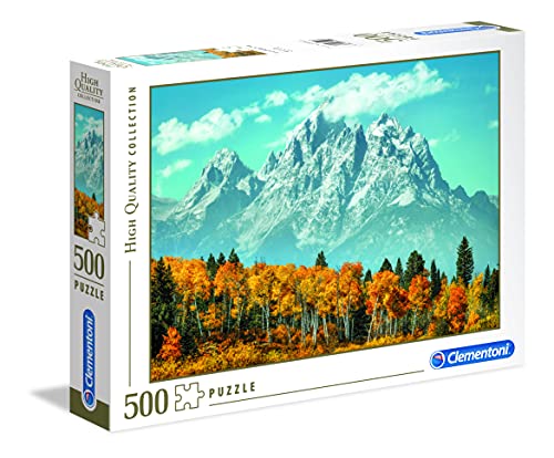 Clementoni 35034 Grand Teton im Herbst – Puzzle 500 Teile ab 9 Jahren, buntes Erwachsenenpuzzle mit kräftigen Farben, Geschicklichkeitsspiel für die ganze Familie, schöne Geschenkidee von Clementoni