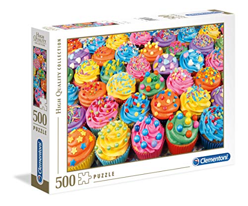 Clementoni 35057 Bunte Cupcakes – Puzzle 500 Teile, lebhaftes Geschicklichkeitsspiel für die Familie, farbenfrohes Legespiel, Erwachsenenpuzzle ab 9 Jahren von Clementoni