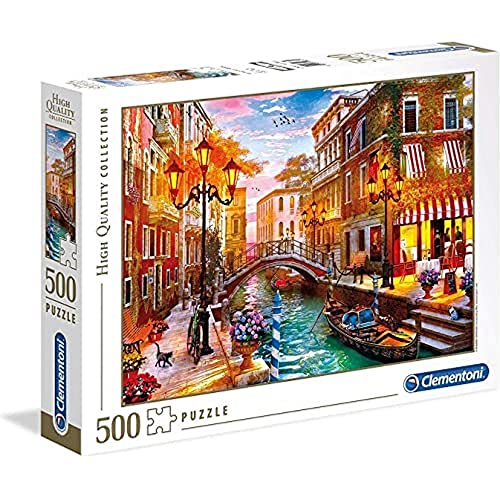 Clementoni 35063 Sonnenuntergang über Venedig – Puzzle 500 Teile ab 9 Jahren, buntes Erwachsenenpuzzle mit kräftigen Farben, Geschicklichkeitsspiel für die ganze Familie, schöne Geschenkidee von Clementoni