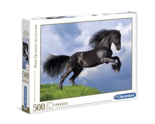 Clementoni 35071 Schwarzer Friesen-Hengst – Puzzle 500 Teile, buntes Legespiel für die ganze Familie, Erwachsenenpuzzle ab 14 Jahren von Clementoni