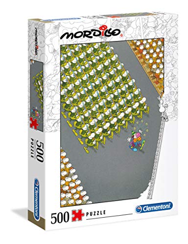 Clementoni 35078 Mordillo "Der Marsch" – Puzzle 500 Teile, Geschicklichkeitsspiel für die ganze Familie, buntes Legespiel, Erwachsenenpuzzle ab 14 Jahren von Clementoni
