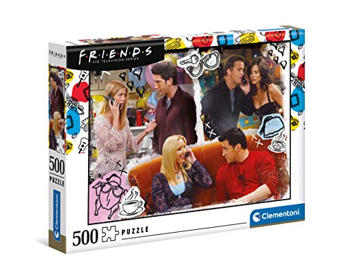 Clementoni 35090 Friends – Puzzle 500 Teile ab 9 Jahren, buntes Erwachsenenpuzzle mit kräftigen Farben, Geschicklichkeitsspiel für die ganze Familie, schöne Geschenkidee von Clementoni