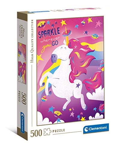 Clementoni 35100 Fantastic Animals Einhorn – Puzzle 500 Teile ab 9 Jahren, buntes Erwachsenenpuzzle mit kräftigen Farben, Geschicklichkeitsspiel für die ganze Familie, schöne Geschenkidee von Clementoni