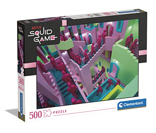 Clementoni 35130 Squid Game Puzzle Game-500 Teile Für Erwachsene Und Kinder Ab 10 Jahre, Geschicklichkeitsspiel Für Die Ganze Familie, Multi-Coloured von Clementoni
