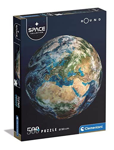 Clementoni 35152 Italien Space Collection-Earth, Round Puzzle 500 Teile Für Erwachsene Und Kinder 14 Jahren, Geschicklichkeitsspiel Für Die Ganze Familie, Mehrfarbig von Clementoni