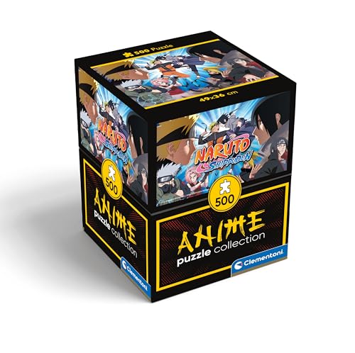 Clementoni 35517 Naruto Shippuden Cube Shippuden-500 Teile-Puzzle, horizontal, Spaß für Erwachsene, Manga, Anime, Made in Italy, Mehrfarbig von Clementoni